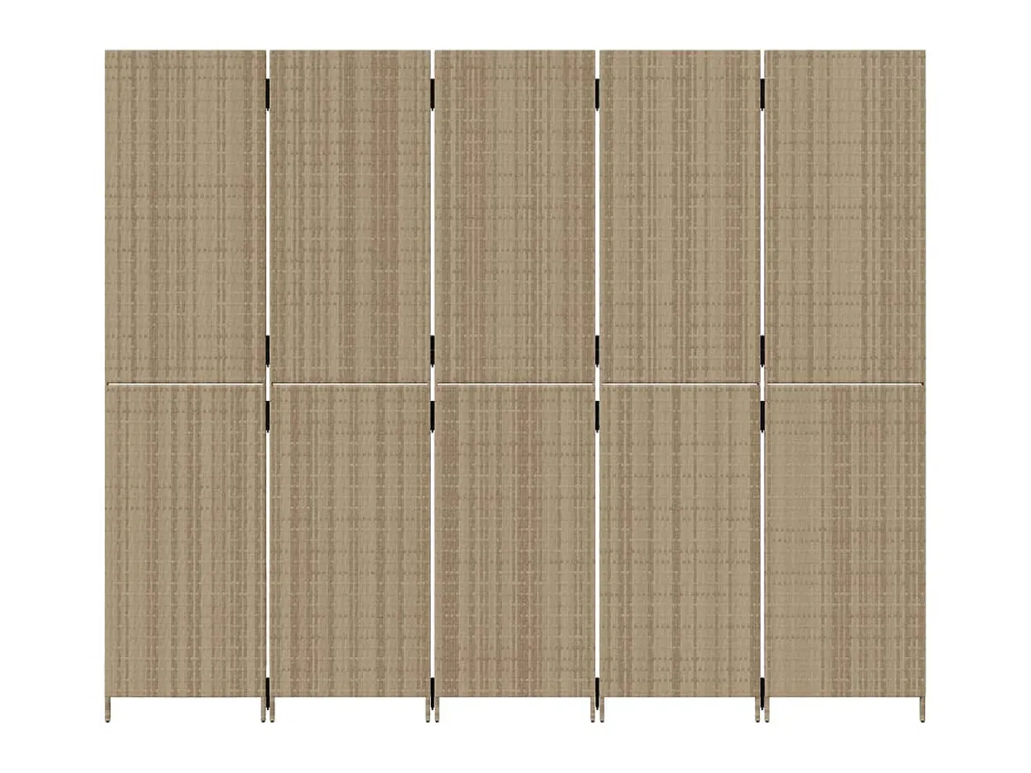 Biombo de 5 paneles ratán sintético beige ES180942