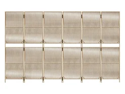 Biombo de 6 paneles ratán sintético beige ES750303
