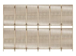 Biombo de 6 paneles ratán sintético beige ES662667