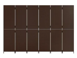 Biombo de 6 paneles ratán sintético marrón ES294946