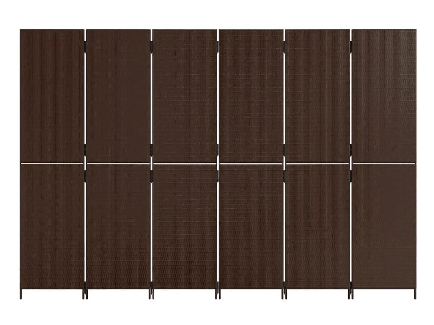 Biombo de 6 paneles ratán sintético marrón ES294946