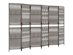 Biombo de 6 paneles ratán sintético marrón ES627634