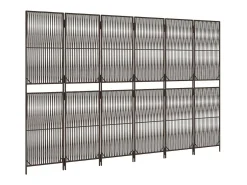 Biombo de 6 paneles ratán sintético marrón ES627634