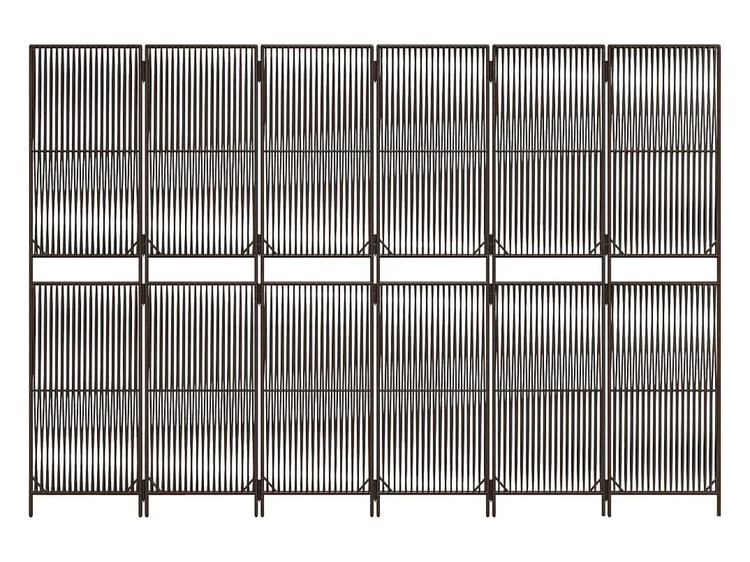 Biombo de 6 paneles ratán sintético marrón ES104392