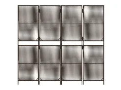 Biombo de 4 paneles ratán sintético marrón ES584895