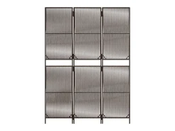 Biombo de 3 paneles ratán sintético marrón ES457745