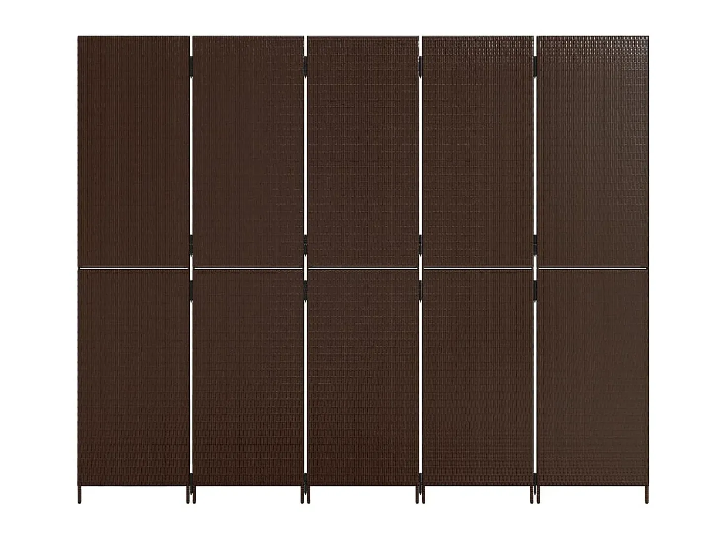 Biombo de 5 paneles ratán sintético marrón ES217883
