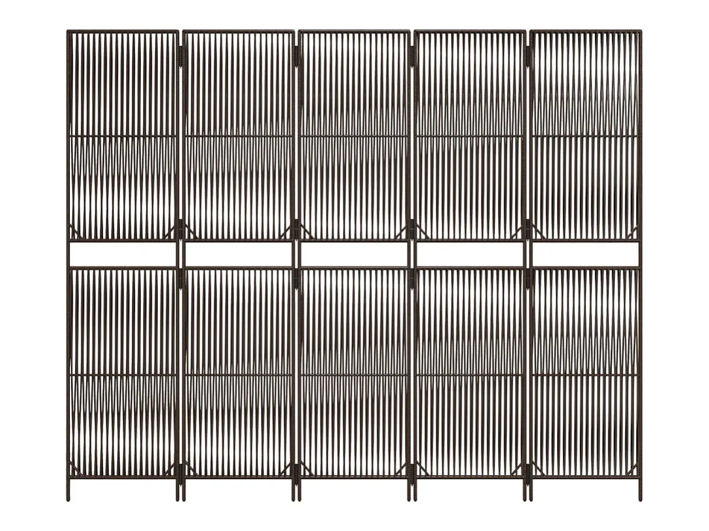 Biombo de 5 paneles ratán sintético marrón ES836000