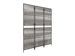 Biombo de 3 paneles ratán sintético marrón ES782119