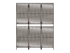 Biombo de 3 paneles ratán sintético marrón ES782119