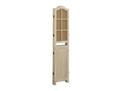 Biombo de 4 paneles tela marrón 140x165 cm ES240426