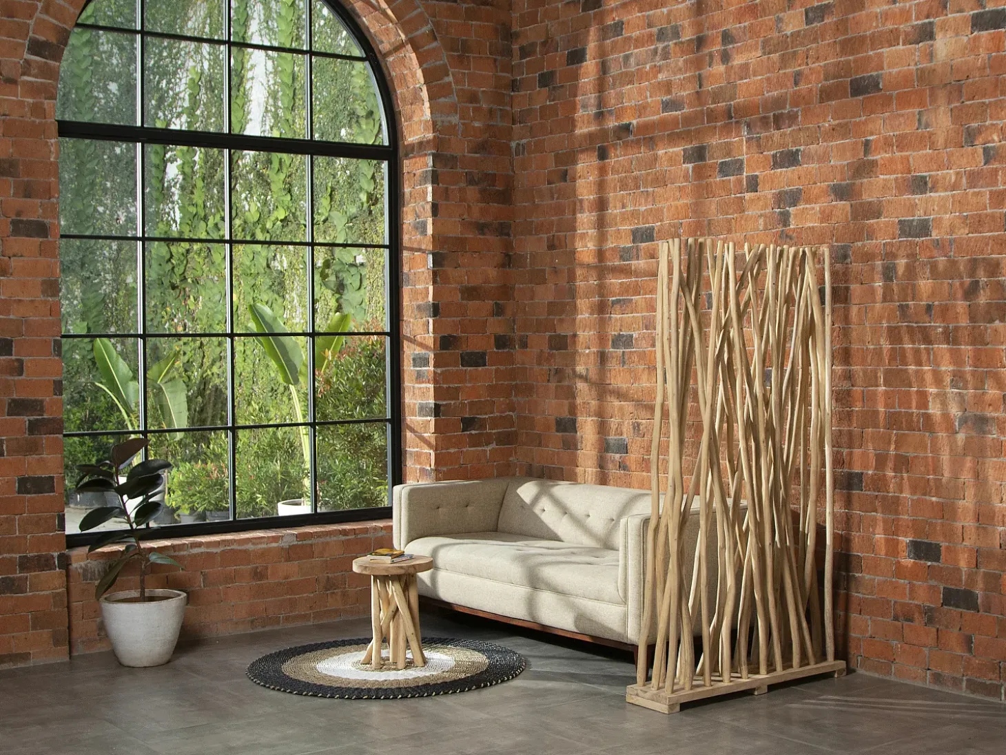 Biombo de madera de teca - Ancho 100 x Prof. 25 x Alt. 180 cm - Natural - GAYANA