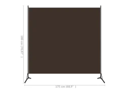 Biombo divisor de 1 panel marrón 175x180 cm ES235210