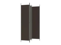 Biombo divisor de 3 paneles de tela marrón 150x220 cm ES816960
