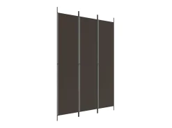 Biombo divisor de 3 paneles de tela marrón 150x220 cm ES816960