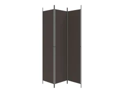 Biombo divisor de 3 paneles de tela marrón 150x220 cm ES816960