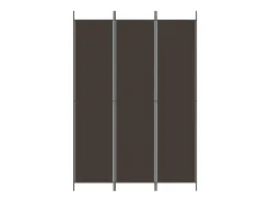 Biombo divisor de 3 paneles de tela marrón 150x220 cm ES816960