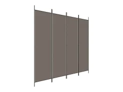 Biombo divisor de 4 paneles de tela gris antracita 200x220 cm ES168850