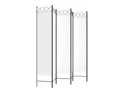 Biombo divisor de 6 paneles de tela blanco 240x200 cm ES755255