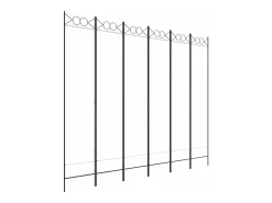 Biombo divisor de 6 paneles de tela blanco 240x200 cm ES755255