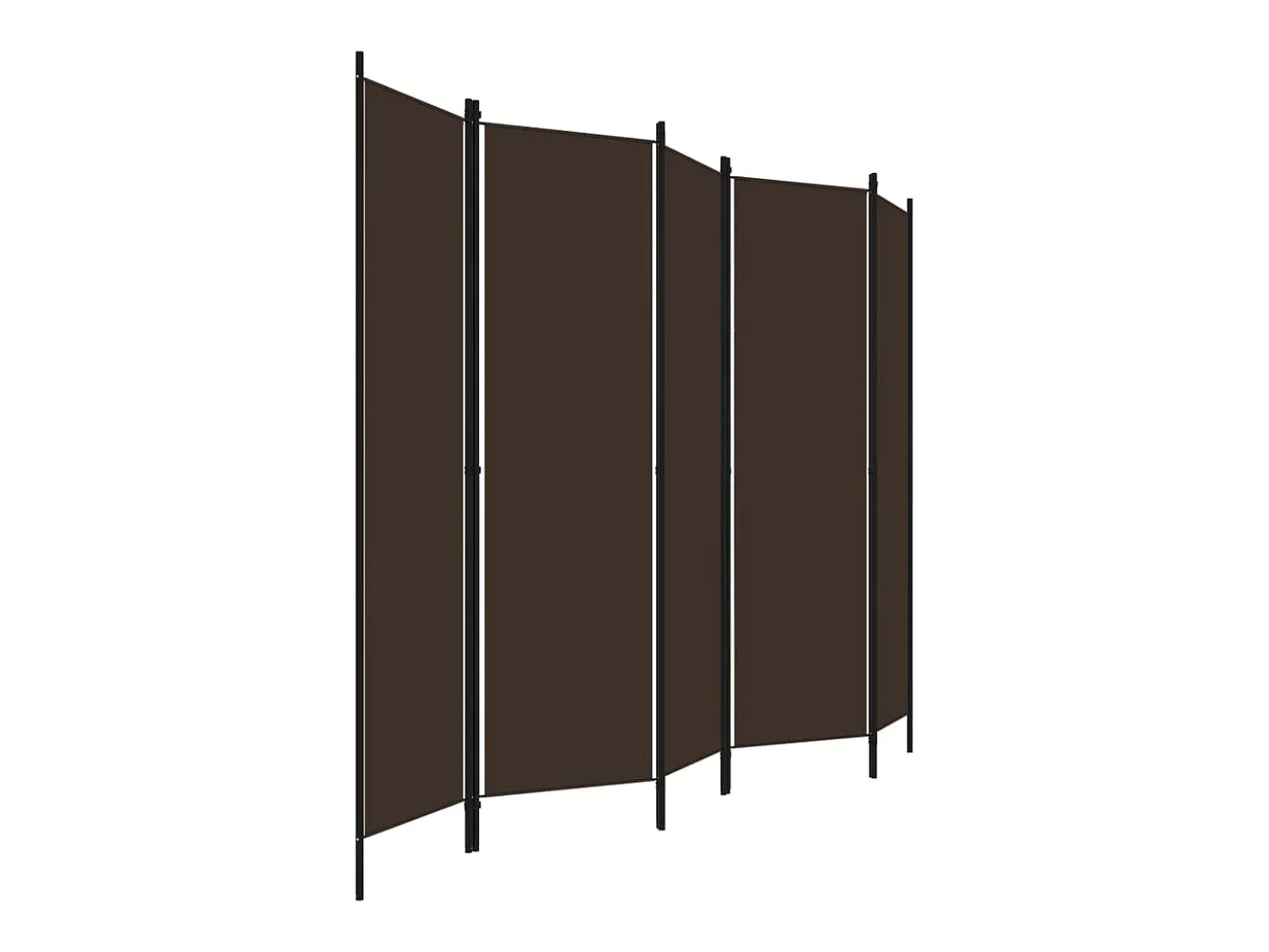Biombo divisor de 5 paneles marrón 250x180 cm ES427688
