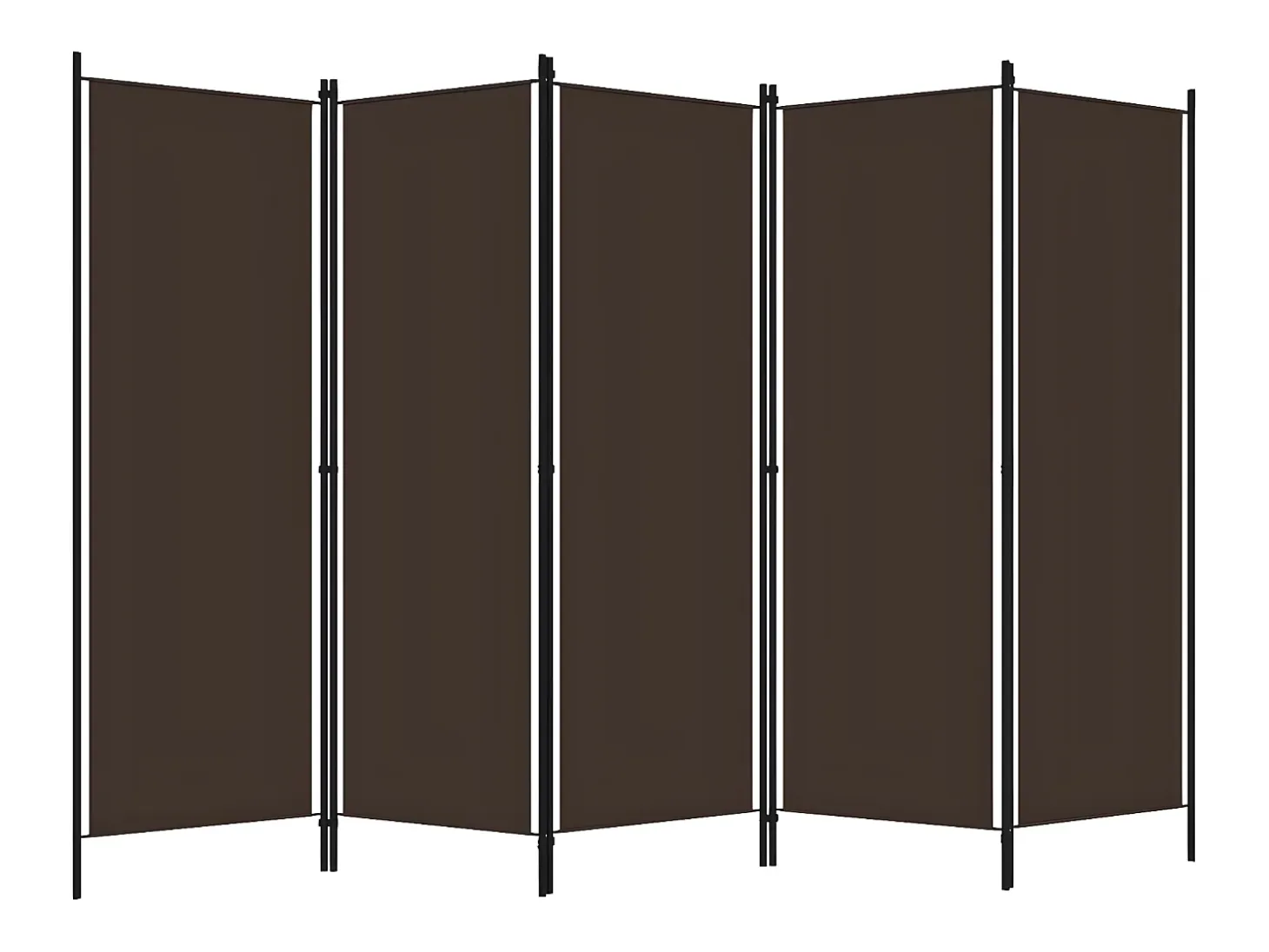 Biombo divisor de 5 paneles marrón 250x180 cm ES427688