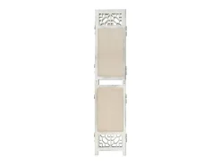 Biombo divisor de 4 paneles de tela color crema 140x165 cm ES788601