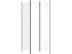 Biombo divisor de 3 paneles de tela blanco 150x200 cm ES986079