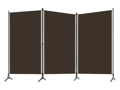 Biombo divisor de 3 paneles marrón 260x180 cm ES339945