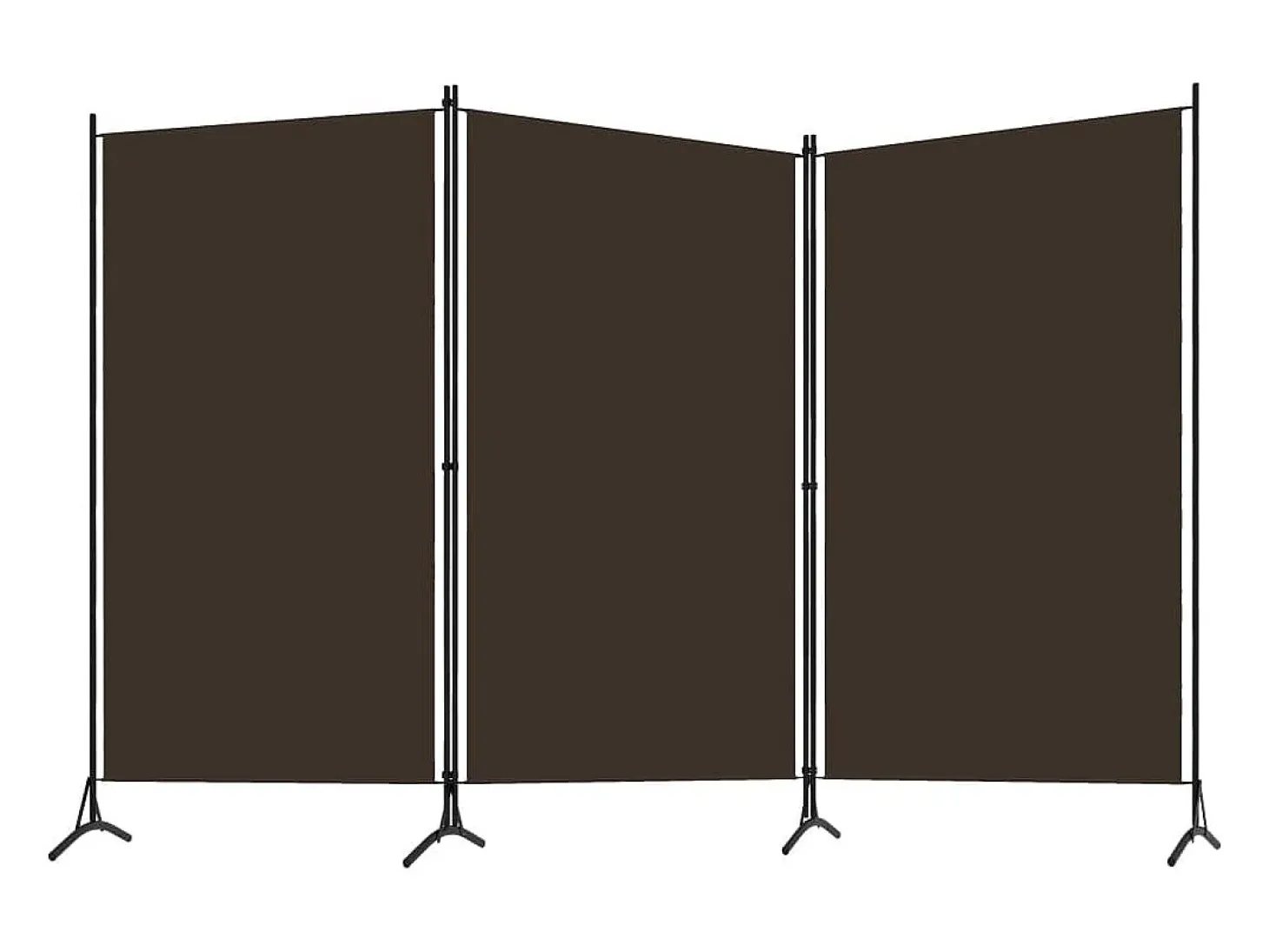 Biombo divisor de 3 paneles marrón 260x180 cm ES339945