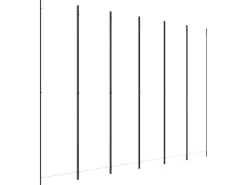 Biombo divisor de 6 paneles de tela blanco 300x220 cm ES186156