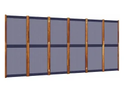 Biombo divisor de 6 paneles azul oscuro 420x180 cm ES305967