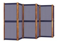 Biombo divisor de 6 paneles azul oscuro 420x180 cm ES305967