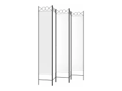 Biombo divisor de 5 paneles de tela blanco 200x220 cm ES356706