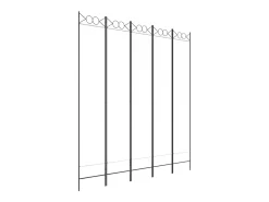 Biombo divisor de 5 paneles de tela blanco 200x220 cm ES356706