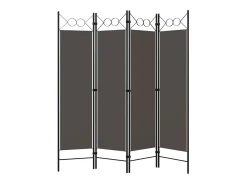 Biombo divisor de 4 paneles gris antracita 160x180 cm ES362529