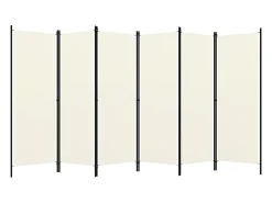 Biombo divisor de 6 paneles blanco 300x180 cm ES612751