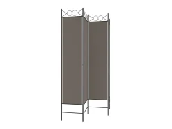 Biombo divisor de 4 paneles de tela gris antracita 160x220 cm ES122284