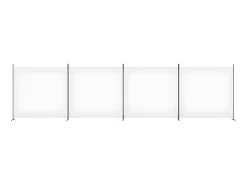 Biombo divisor de 4 paneles de tela blanco 698x180 cm ES434956