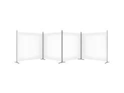 Biombo divisor de 4 paneles de tela blanco 698x180 cm ES434956