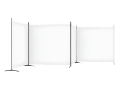 Biombo divisor de 4 paneles de tela blanco 698x180 cm ES434956