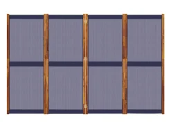 Biombo divisor de 4 paneles azul oscuro 280x180 cm ES345829