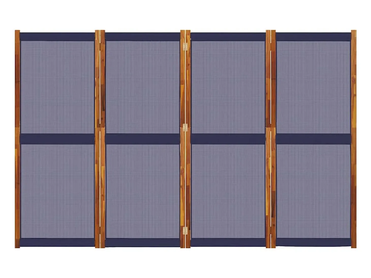 Biombo divisor de 4 paneles azul oscuro 280x180 cm ES345829