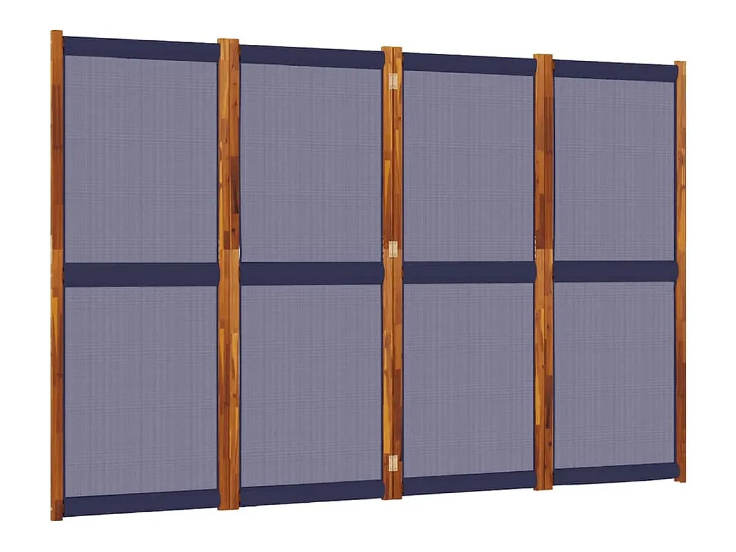 Biombo divisor de 4 paneles azul oscuro 280x180 cm ES345829