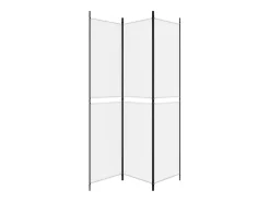 Biombo divisor de 3 paneles de tela blanco 150x220 cm ES948528