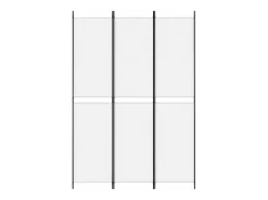 Biombo divisor de 3 paneles de tela blanco 150x220 cm ES948528