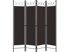 Biombo divisor de 4 paneles marrón 160x180 cm ES180349