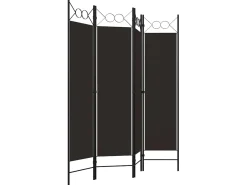 Biombo divisor de 4 paneles marrón 160x180 cm ES180349