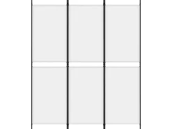 Biombo divisor de 3 paneles de tela blanco 150x180 cm ES797093