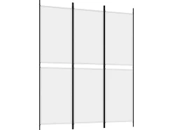 Biombo divisor de 3 paneles de tela blanco 150x180 cm ES797093